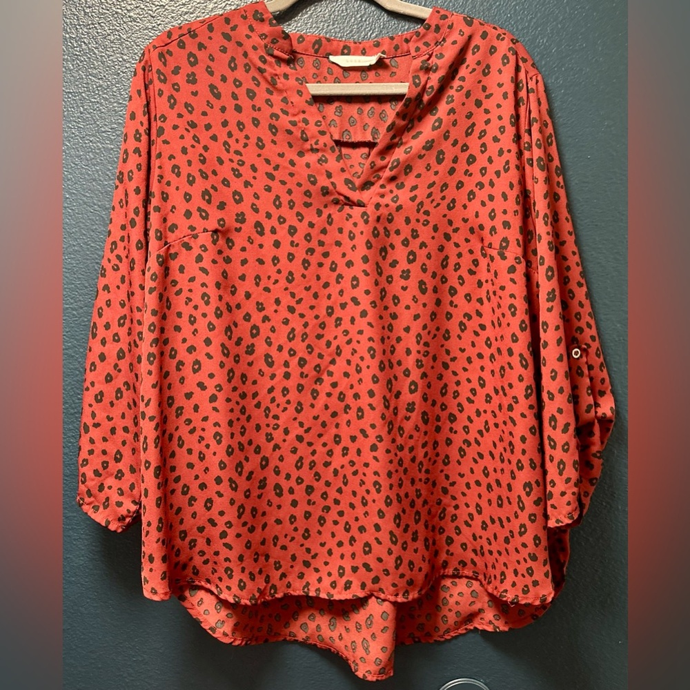 Lush Warren Split Neck Blouse
